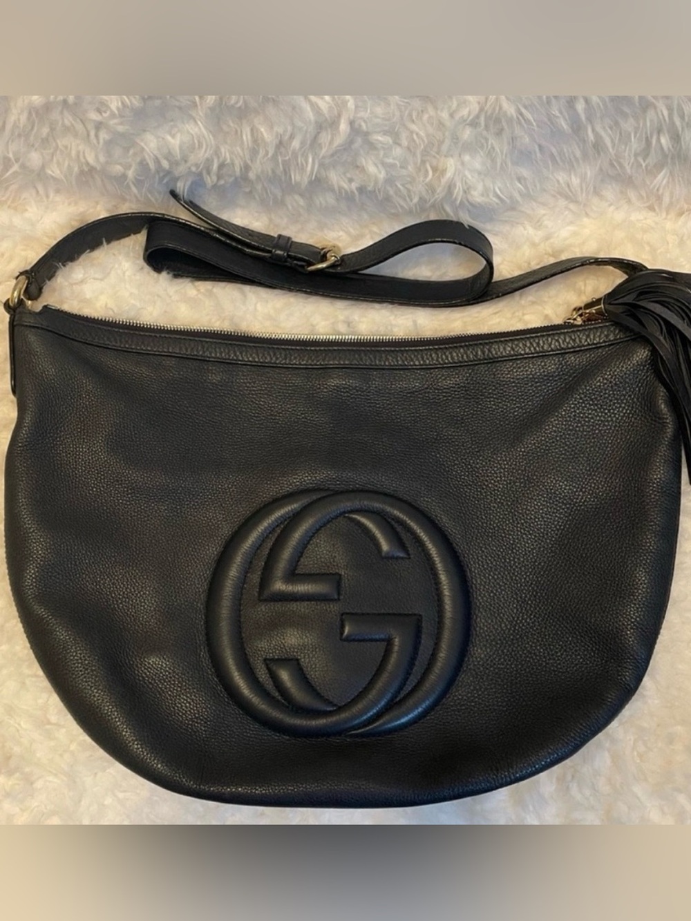 GUCCI SOHO Dark blue Leather Crossbody Messenger Bag. 👜🥰